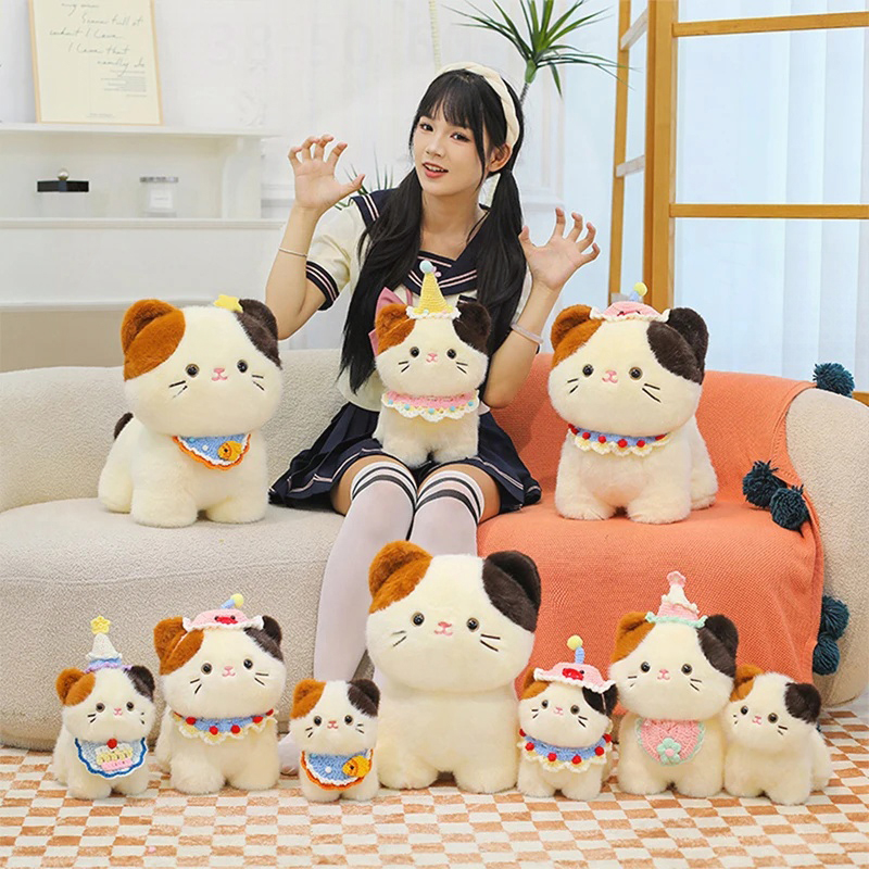 Popular Kids Xmas Toys - Cute Tricolor Cat Plush Toy Cat