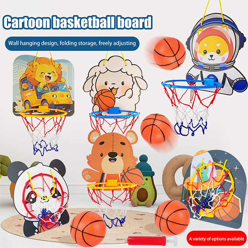 Kids Toys Basket - [SH]1PC Kids Adjustable Basketball Stands Cartoon