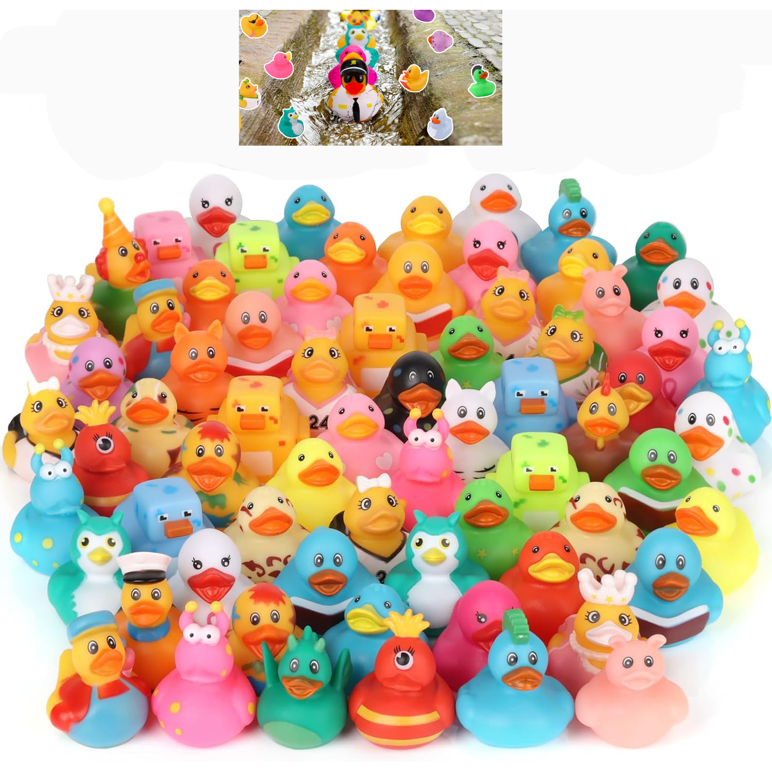 Rubber Duck Bath - 10-100PCS Rubber Duck for Jeeps Toy