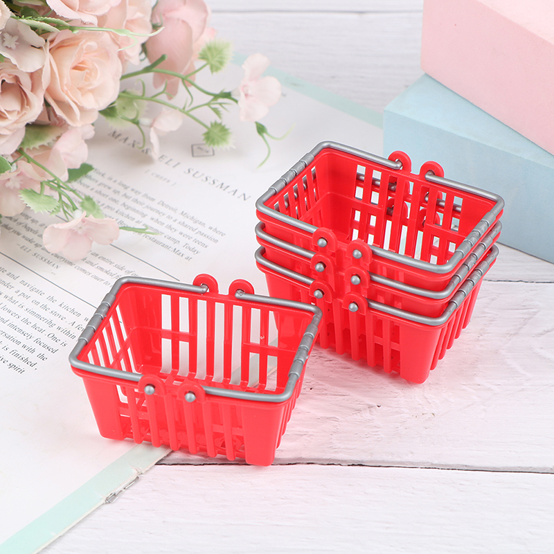 Kids Toys Basket - Dollhouse Miniature Shopping Basket Toys Kids