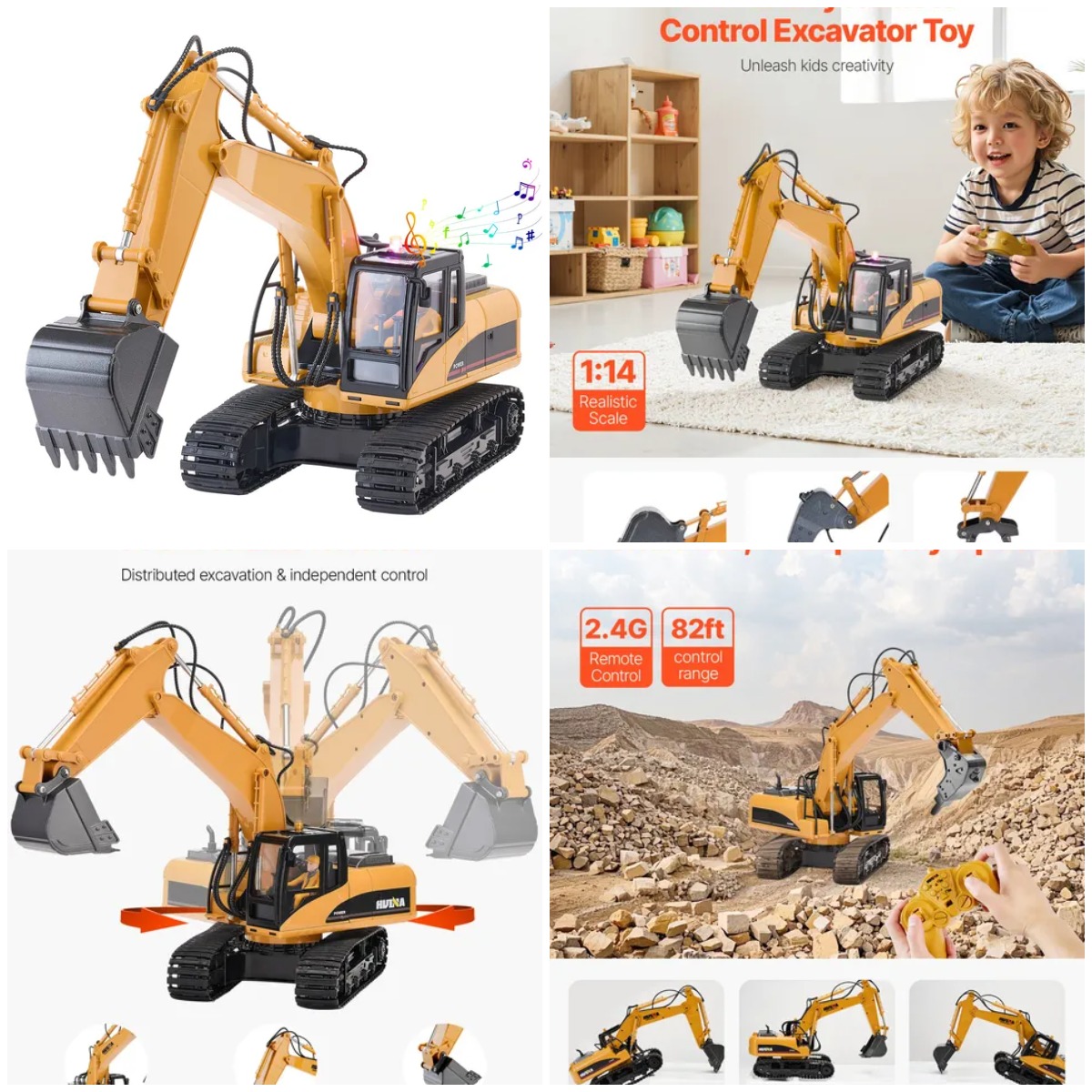Kids Toys Channel - Remote Control Excavator Toy 15 Channel