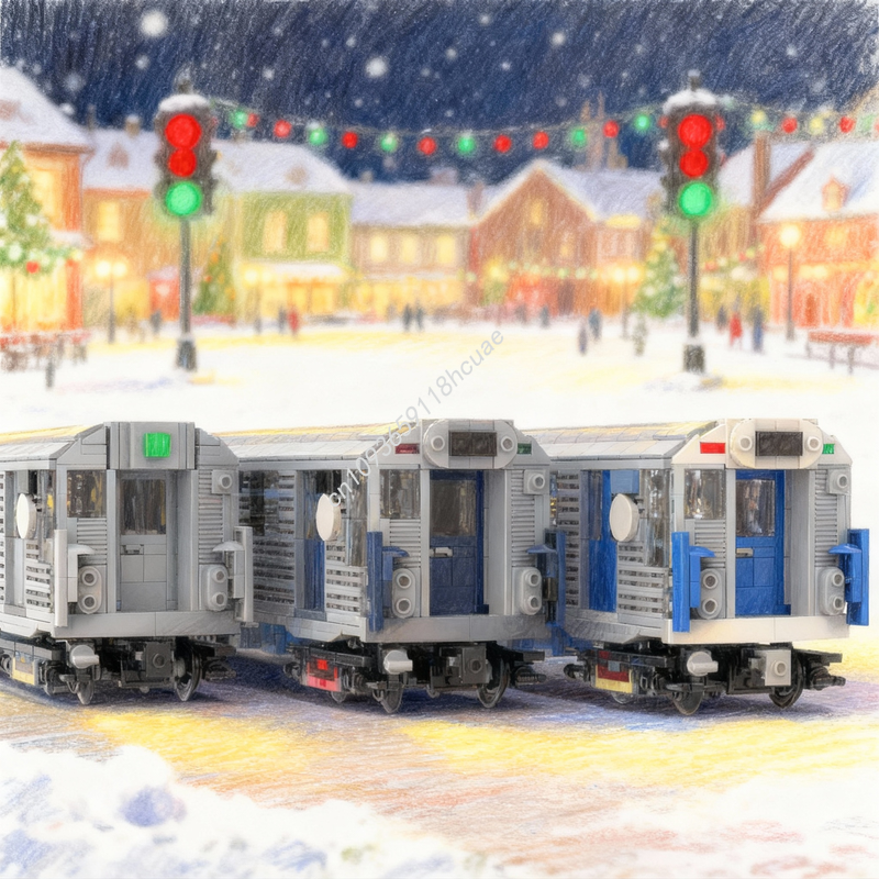 Kids Toys Nyc - 1245pcs MOC NYC Subway Brightliner Train