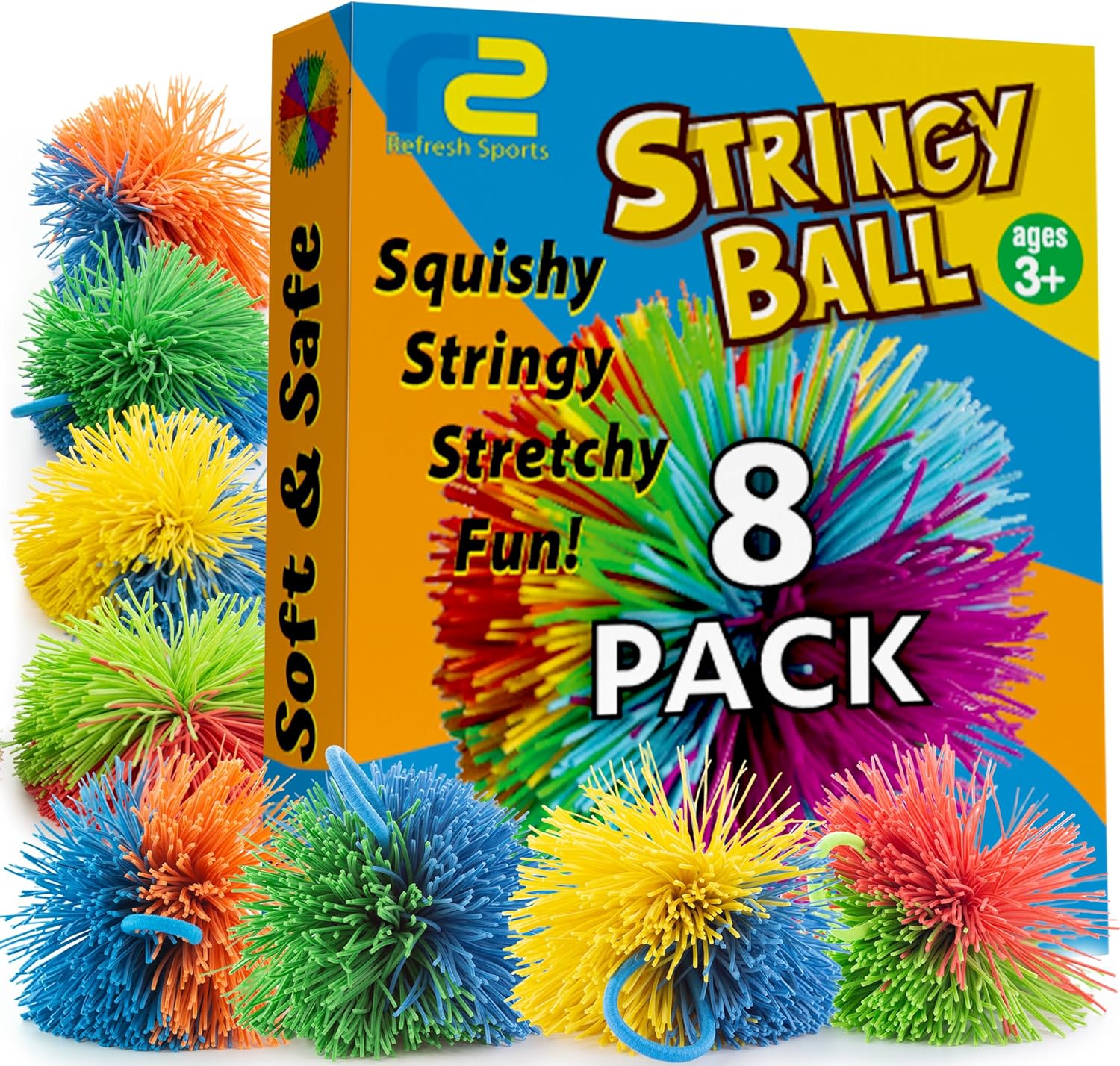 8 Pack Stringy Sensory Balls - - Kids Toys Basket recensione e prezzo