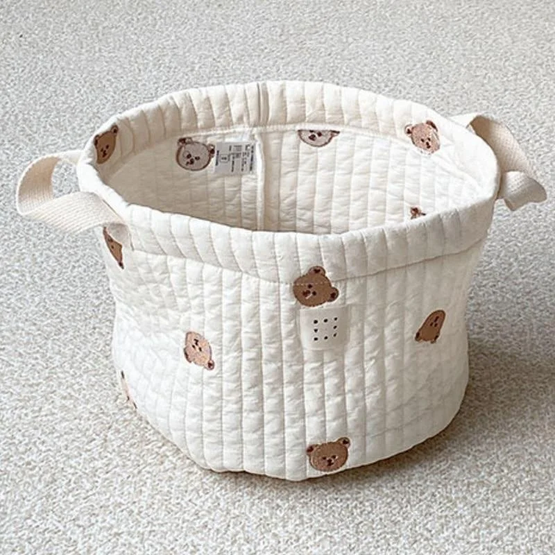 Cute Bear Embroidery Diaper Ba - Kids Toys Basket recensione e prezzo