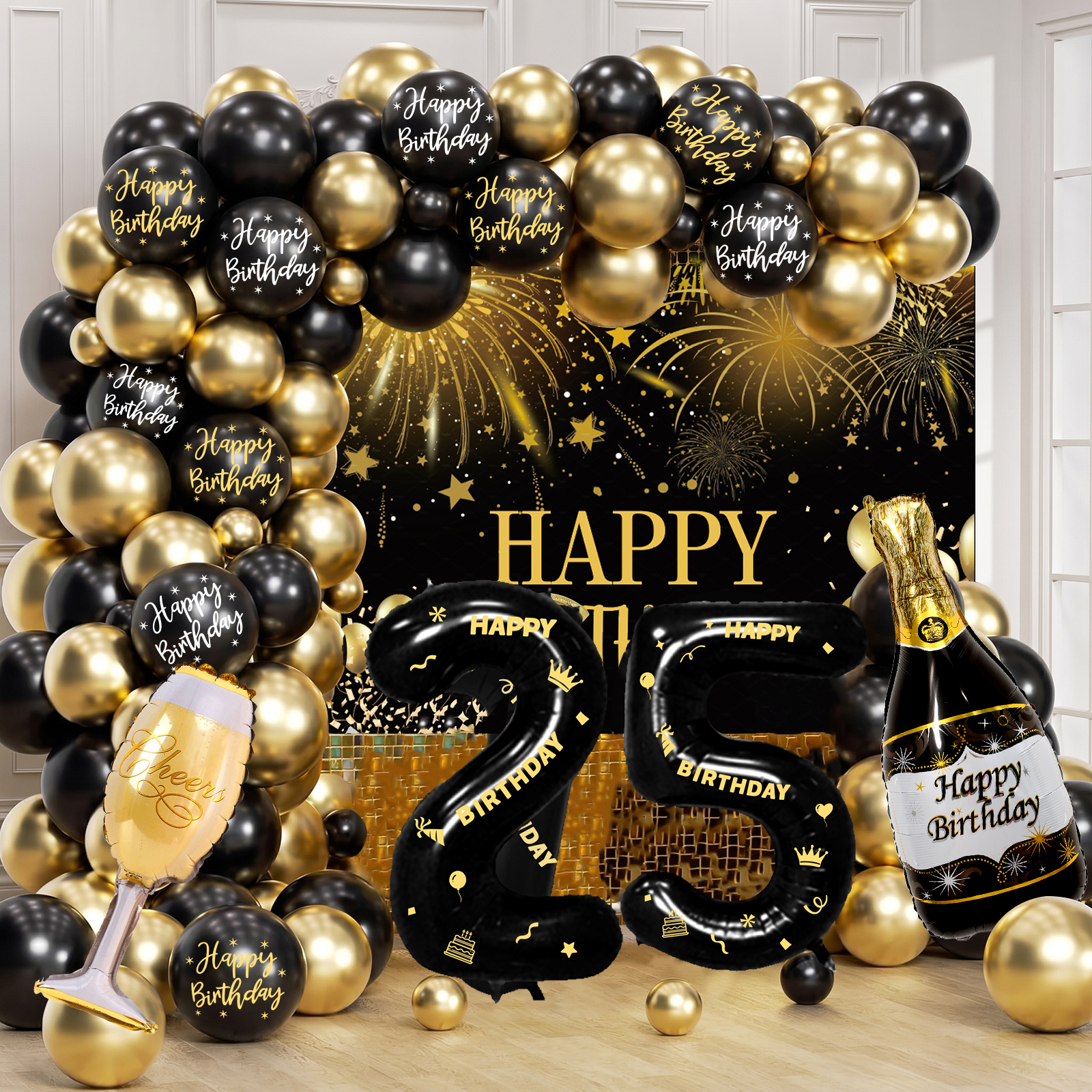 Black Gold Number Happy Birthd - Water Balloon Set recensione e prezzo