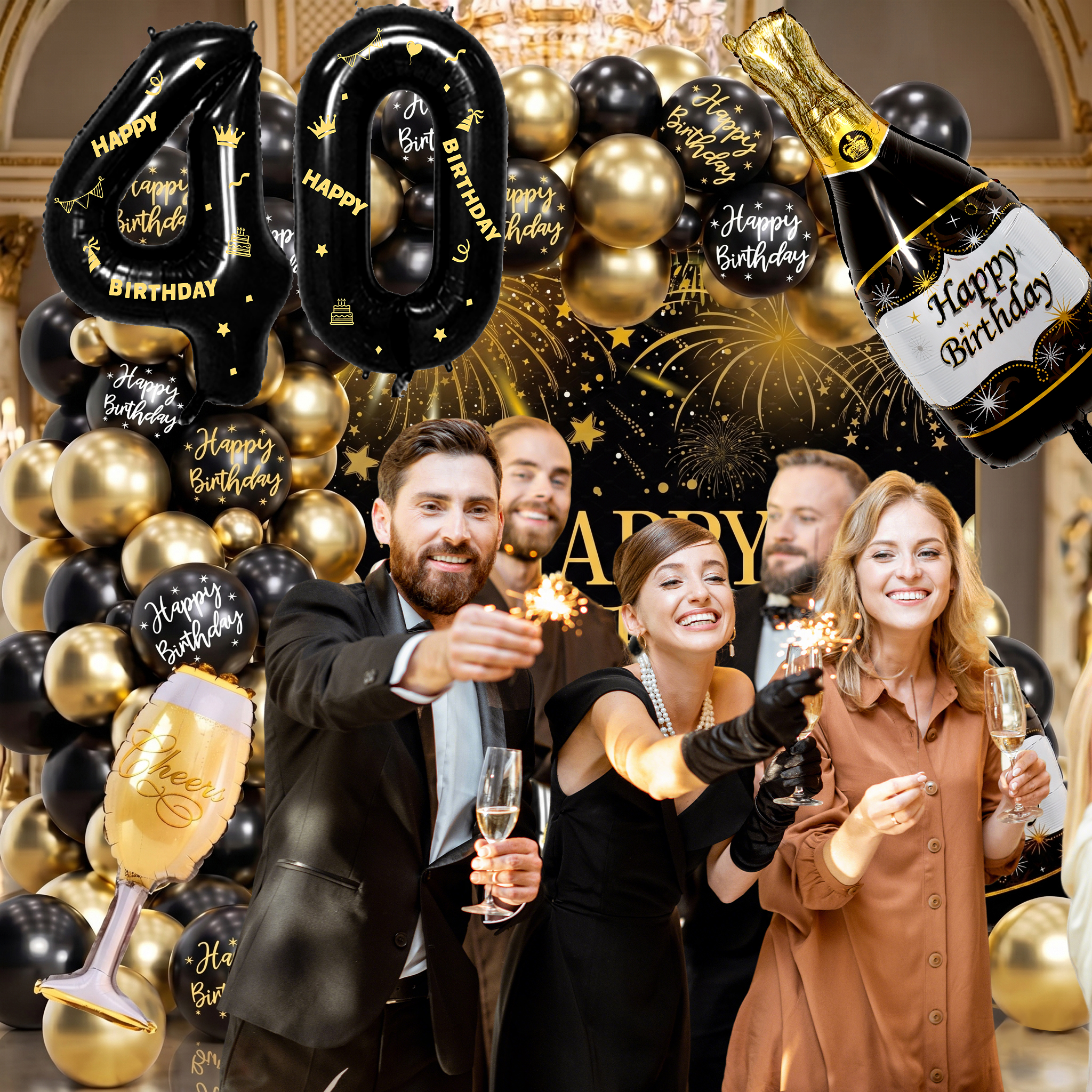Black Gold Number Happy Birthd - Water Balloon Set recensione e prezzo