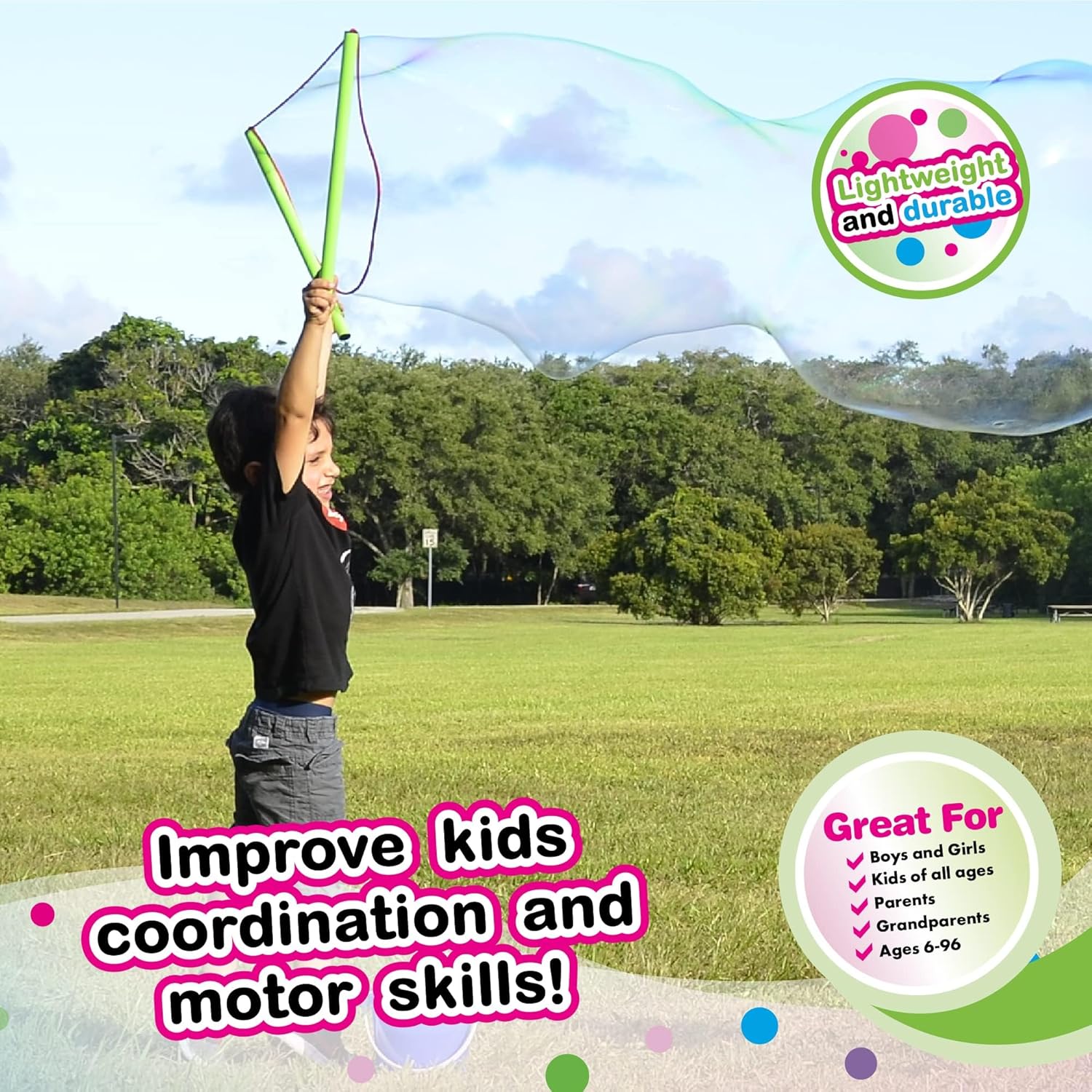 Giant Bubble Wand Kit: 3 Gallo - Kids Toys Made In Usa recensione e prezzo