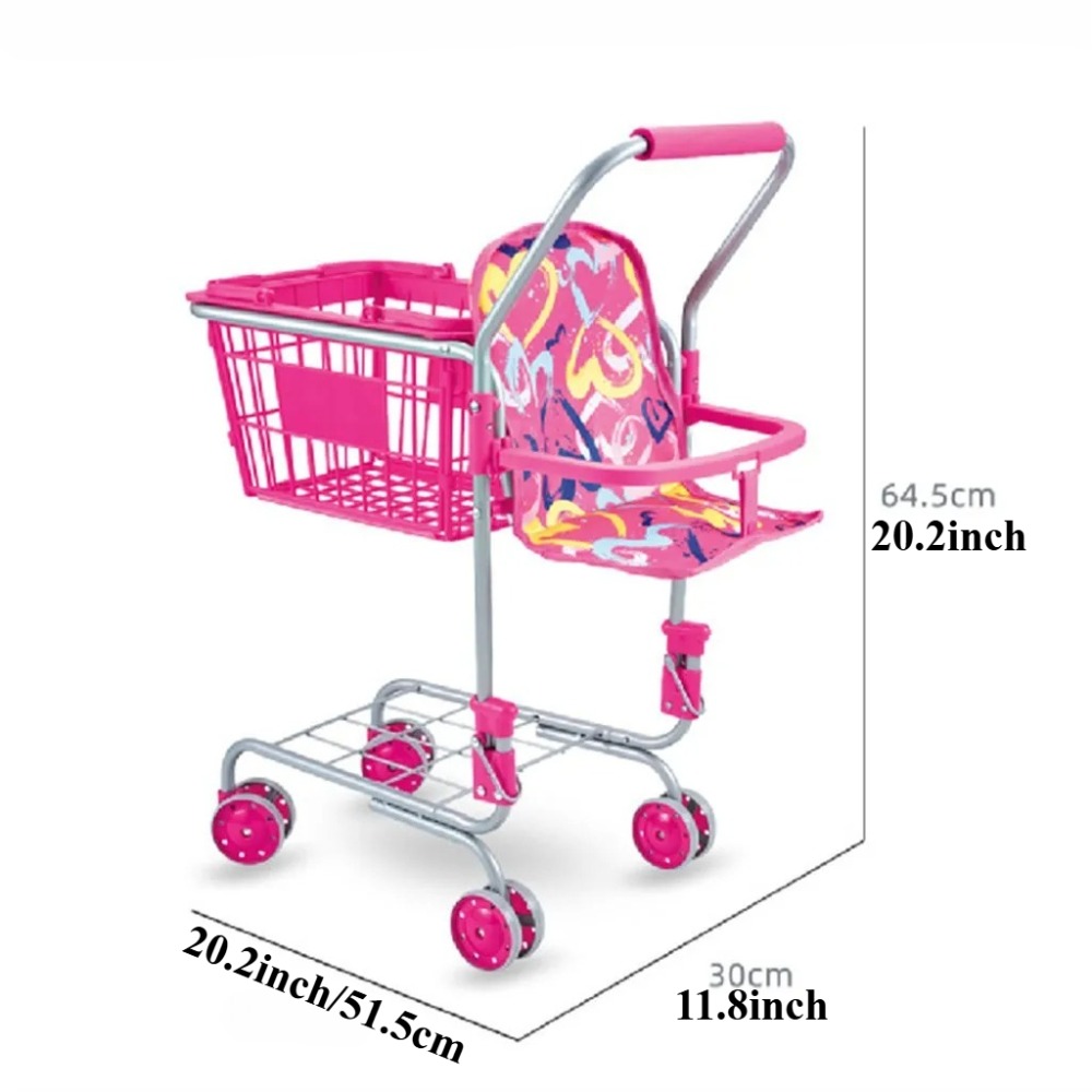 Baby Doll Shopping Cart for Gi - Kids Toys Basket recensione e prezzo